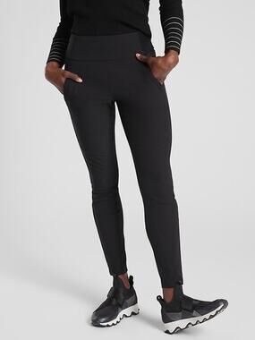 Athleta Headlands Hybrid Trek Tight Black Size 8 Zip Pockets Outdoors Hiking